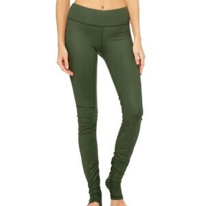 ALO YOGA Idol Ruched Legging Green Medium